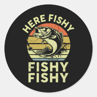 Youth Here-fishy Shirt Kids Toddler Men Funny B Fi Classic Round Sticker