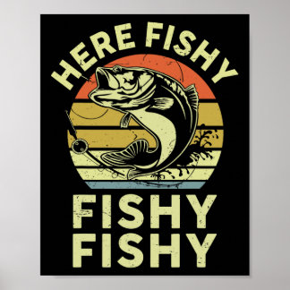 Youth Here-fishy Shirt Kids Toddler Men Funny B Fi Poster