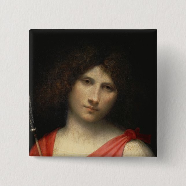 Youth holding an Arrow, 1505 Pinback Button (Front)