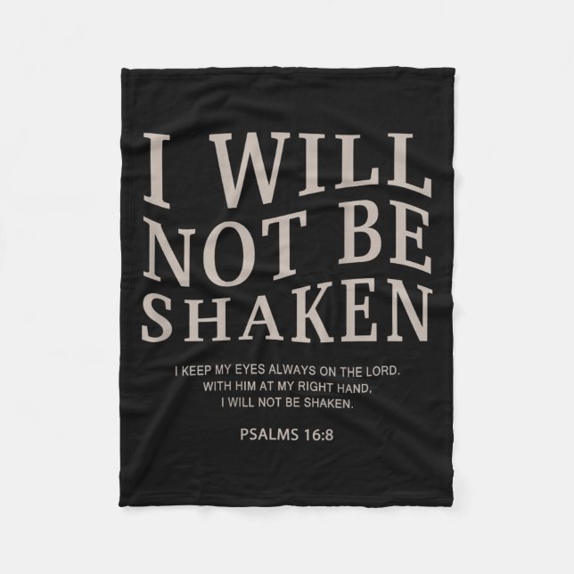 Youth I Will Not Be Shaken Christian Teen Girl Wom Fleece Blanket (Front)