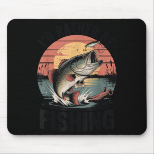 Youth I'd Rather Be Fishing-shirt Boy Largemouth B Mouse Pad