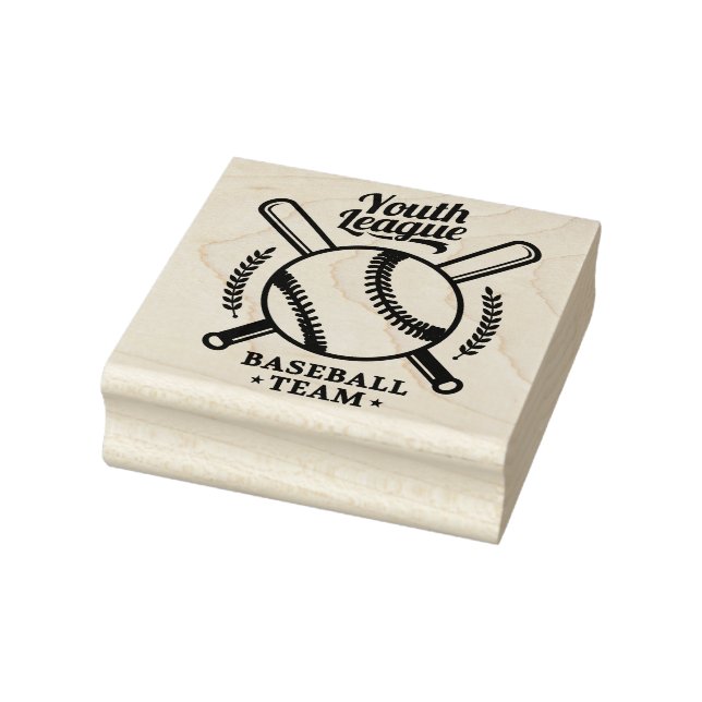 Youth League Baseball Team Rubber Stamp (Stamp)
