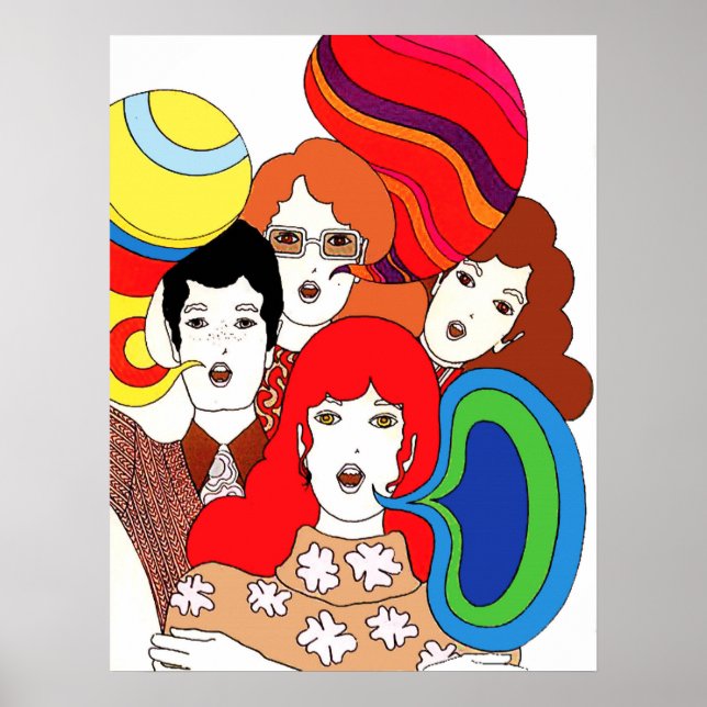 Youth of the sixties, vintage popart poster (Front)