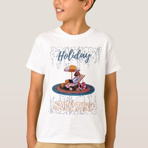 Youth on laptop _ Own island holiday beach T_Shirt