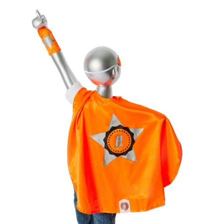 Youth Orange Superhero Costume With Black Star