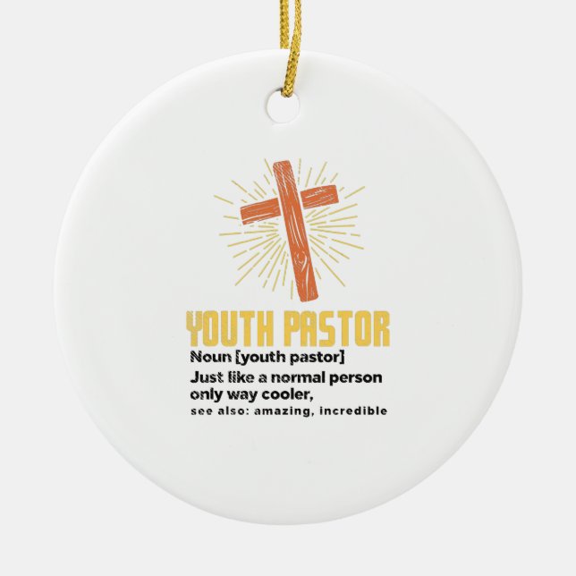 Youth Pastor, Funny Pastor Ceramic Ornament (Front)