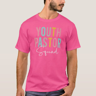 Youth Pastor Squad Colorful Appreciation Day Back  T-Shirt