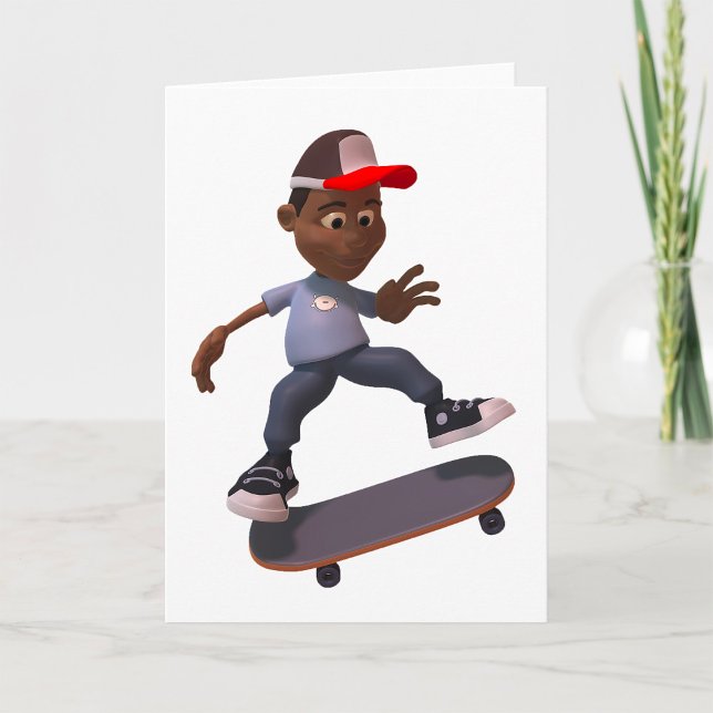 Youth Riding A Skateboard Skater Greeting Cards (Creator Uploaded)