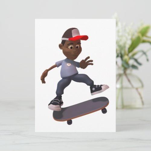 Youth Riding A Skateboard Skater Invitations