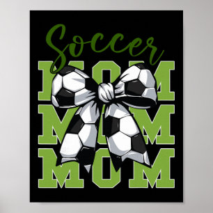 Youth Soccer Mom Coquette Bow Cute Sister Toddler Poster