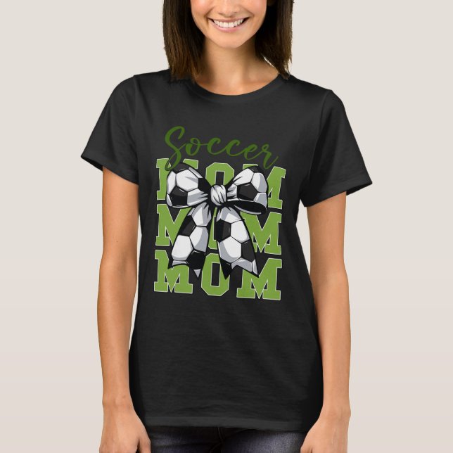 Youth Soccer Mom Coquette Bow Cute Sister Toddler  T-Shirt (Front)