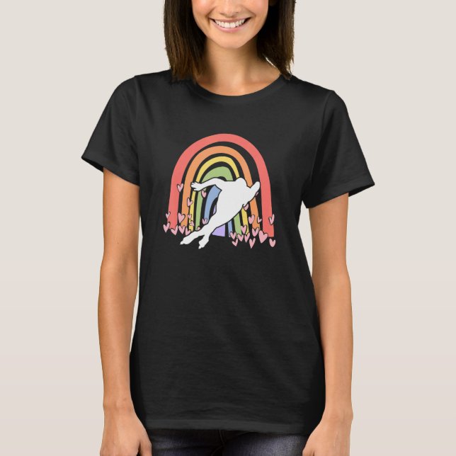 Youth Speedskater women Ice Skating cute Speed Ska T-Shirt (Front)