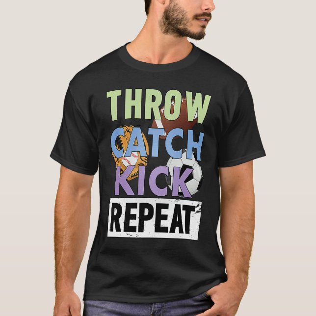 Youth Sports Kids Baseball Football Soccer T-Shirt (Front)