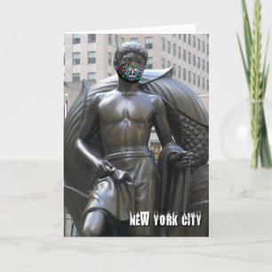 Youth statue w/calvera face mask - NYC V card