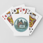 Youth Summer Camp Island Cabin W/custom Sign Playing Cards at Zazzle