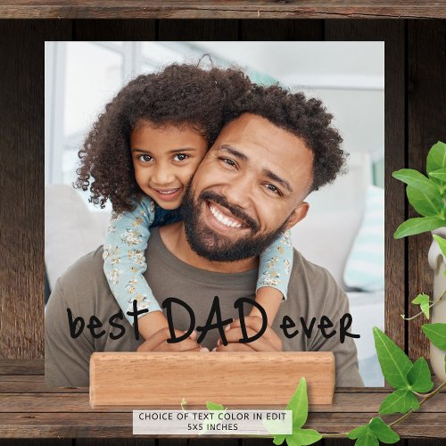 Youthful BEST DAD EVER One Photo Custom Color Holder