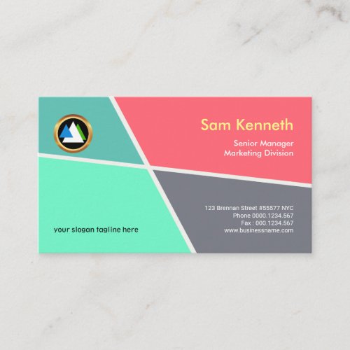 Youthful Energetic Colorful Geometric Marketing Business Card