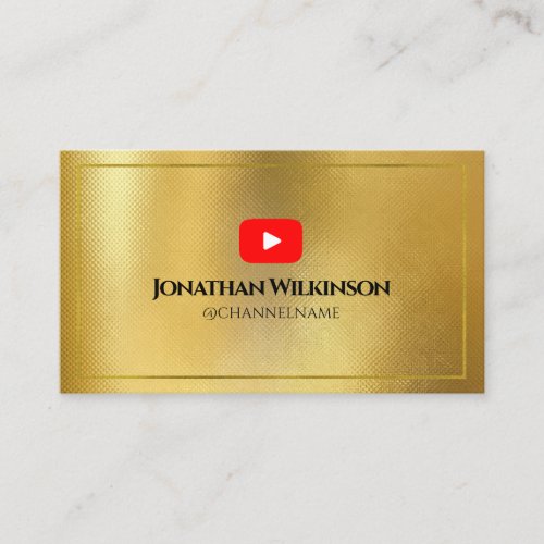 YOUTUBE Channel Advertisement QR Code GOLD Business Card