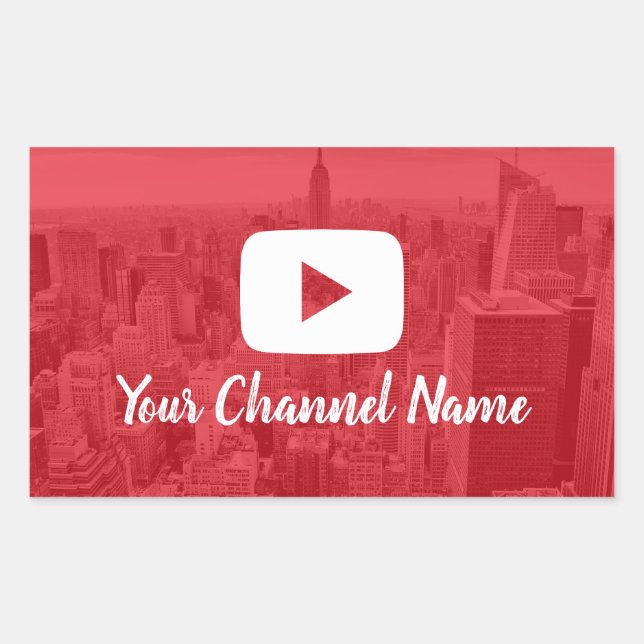 Youtube Channel Custom Photo Youtuber Rectangular Sticker (Front)