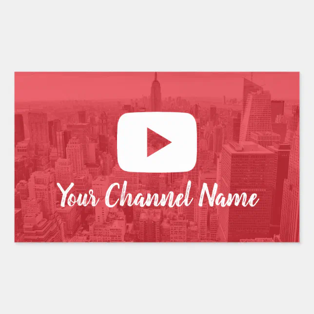 Youtube Channel Custom Photo Youtuber Rectangular Sticker | Zazzle