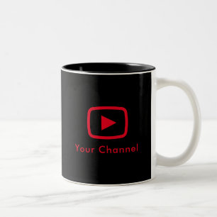 Youtube Channel Name Custom Black Two-Tone Coffee Mug