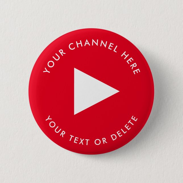 Youtube Channel Name Custom Red Button (Front)