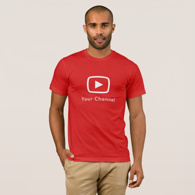 Youtube Channel Name Custom Red T-Shirt (Front Full)