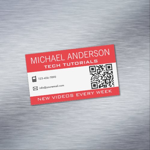 YouTube Channel  Professional YouTuber Business Card Magnet