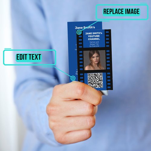 YouTube Channel Promotion _ Blue Film Motif Business Card