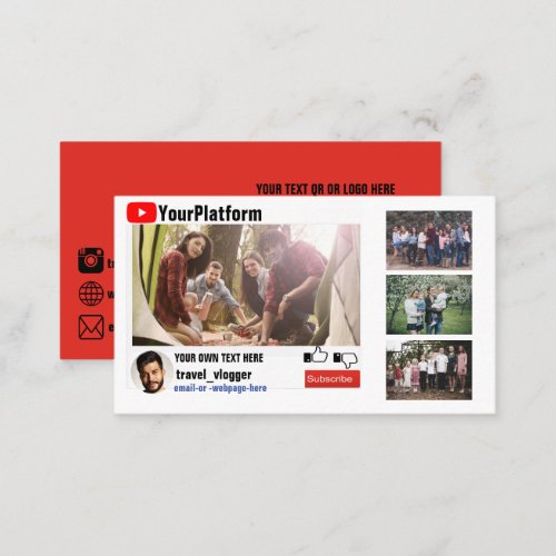 Youtube channel promotion Business Card