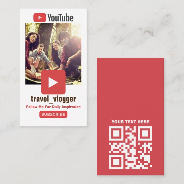 Youtube channel  promotion Business Card (Front/Back)