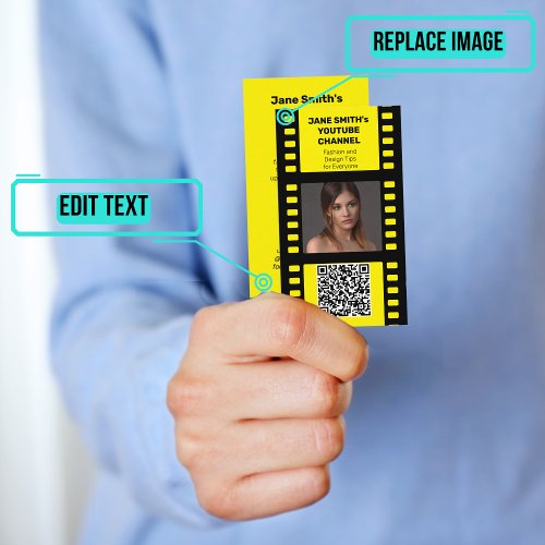 YouTube Channel Promotion _ Yellow Film Motif Business Card