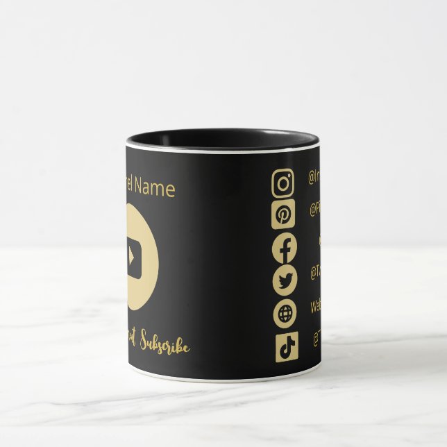 YOUTUBE CHANNEL SOCIAL MEDIA IS VLOGGER DARK MODE  MUG (Center)