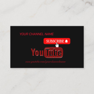 Youtube Channel , Youtuber  Business Card
