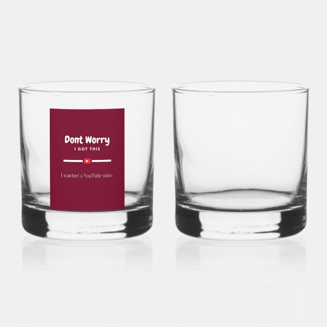 "YouTube Cowboy Whiskey Glass" 🥃🤠💀 Glass (Front)