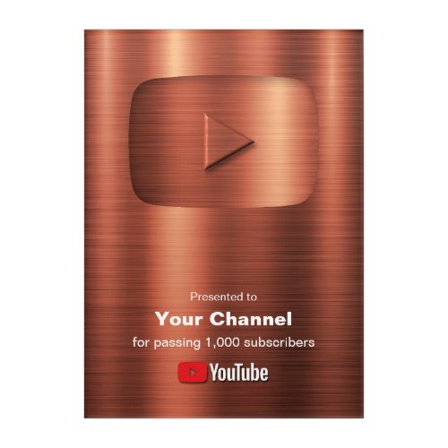 YouTube Creator Award play button Acrylic Print