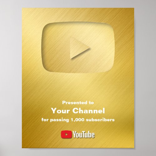 YouTube Creator Award play button Poster