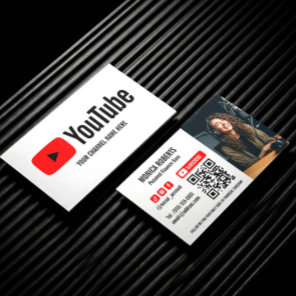 YOUTUBE CREATOR PODCASTER SUBSCRIBE QRCODE PHOTO BUSINESS CARD