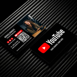 YOUTUBE CREATOR PODCASTER SUBSCRIBE QRCODE PHOTO BUSINESS CARD