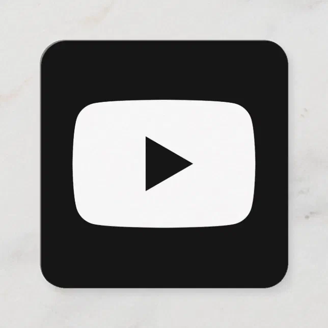 Youtube logo social media black and white promo calling card | Zazzle
