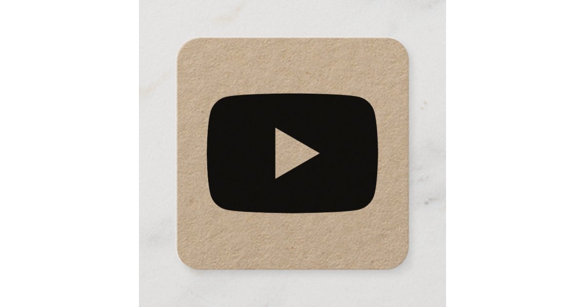 Youtube logo social media rustic brown kraft calling card | Zazzle