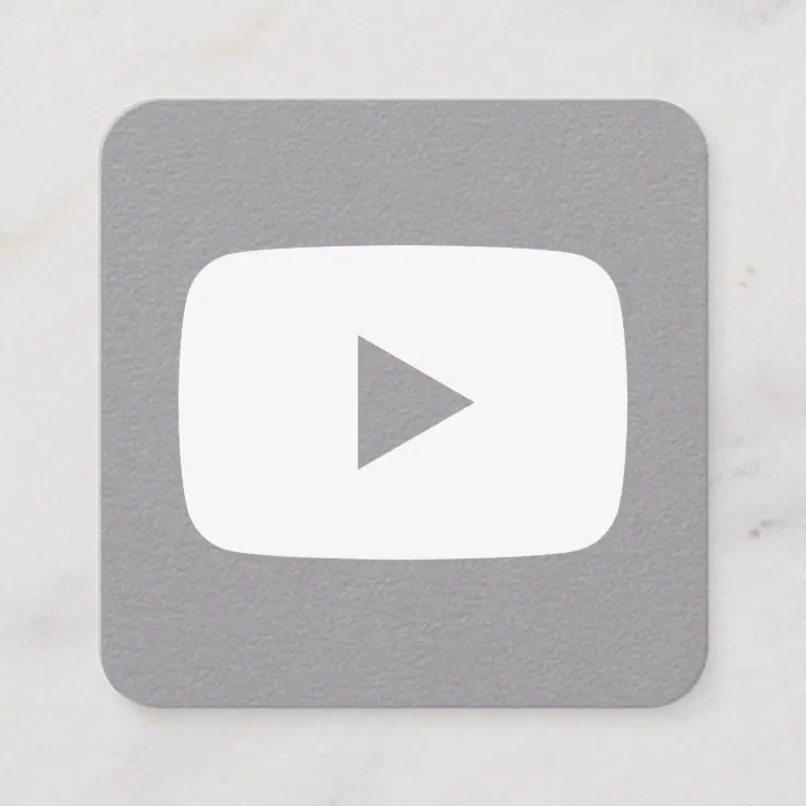 Youtube logo social media rustic gray kraft calling card | Zazzle