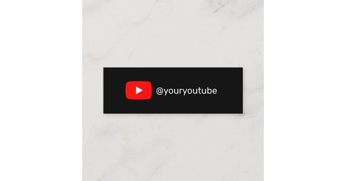 Youtube Call Card YouTube modern trendy social media simple logo Calling Card | Zazzle