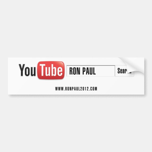 YouTube Ron Paul Bumper Sticker (Front)