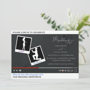 Youtube themed personalized wedding Invitation