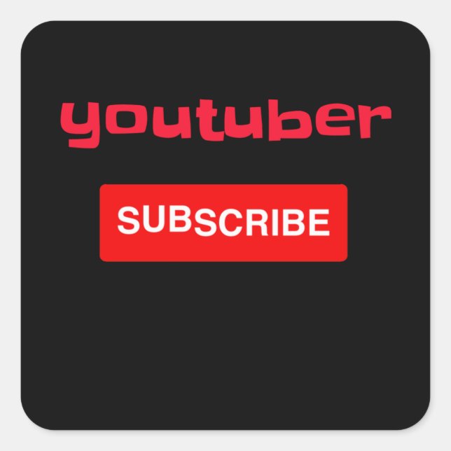 Youtuber Gamer Square Sticker (Front)