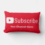 Youtuber Subscribe Channel Lumbar Pillow at Zazzle