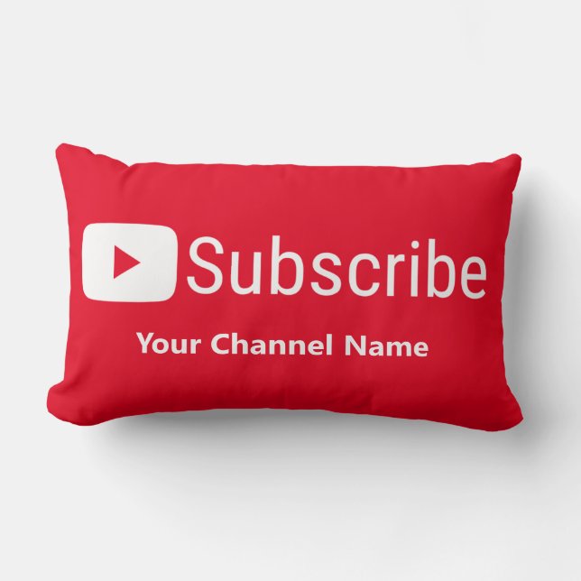 Youtuber Subscribe Channel Lumbar Pillow (Front)