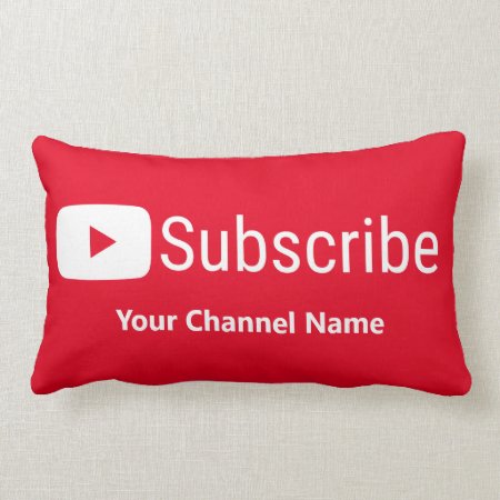 Youtuber Subscribe Channel Lumbar Pillow