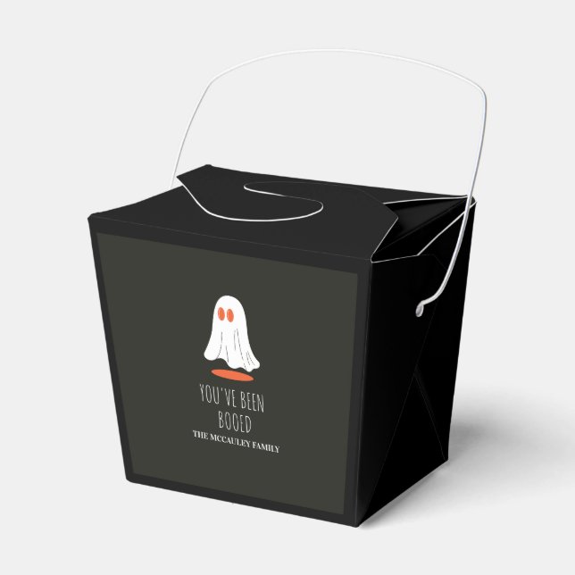 You've been booed custom name family halloween favor boxes (Front Side)